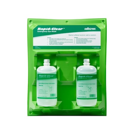 Sellstrom Rapid-Clear Portable Eyewash Station, Double Bottle Type, 32 oz. S90333